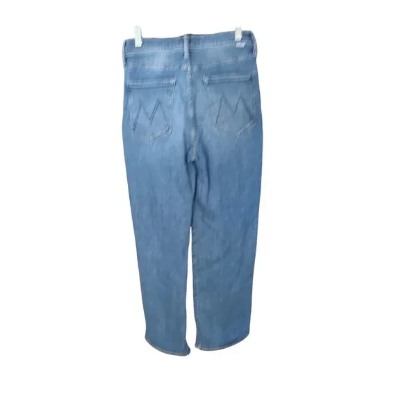 Mother Denim The Rambler Zip Flood Womens High-Waisted Blue Denim Jeans in Out o - Picture 5 of 9